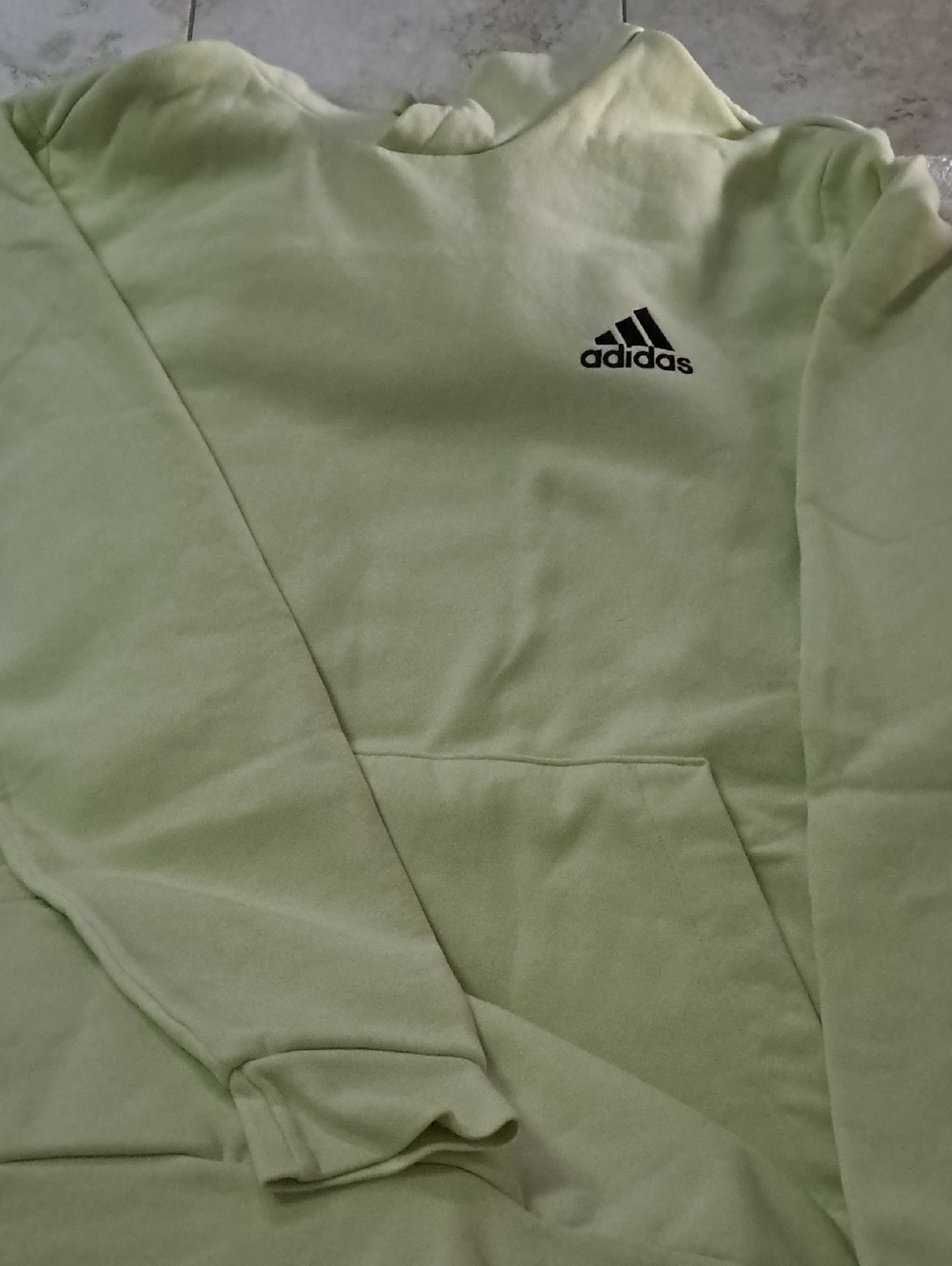 adidas Pale Green Pullover Hoodie with Black Logo